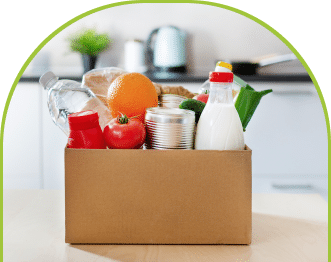 box of food and liquids