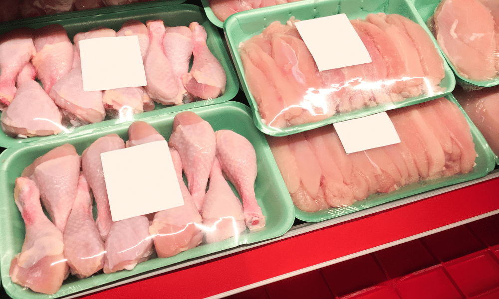 packed chicken in grocery store