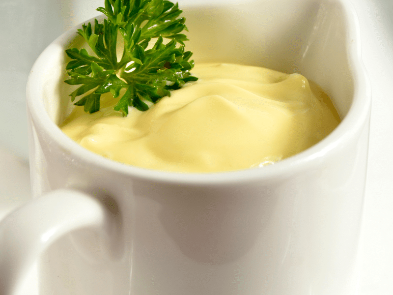 mayonnaise in cup