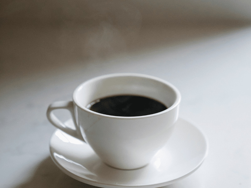 A cup of coffee on saucer