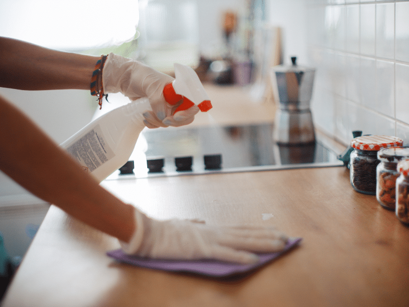 cleaning kitchen surfaces