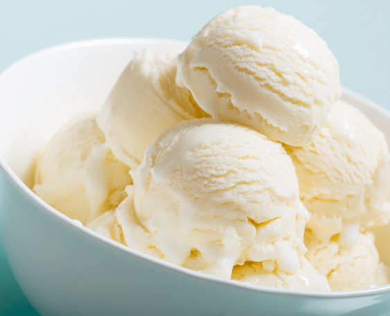 vanilla ice cream in bowl