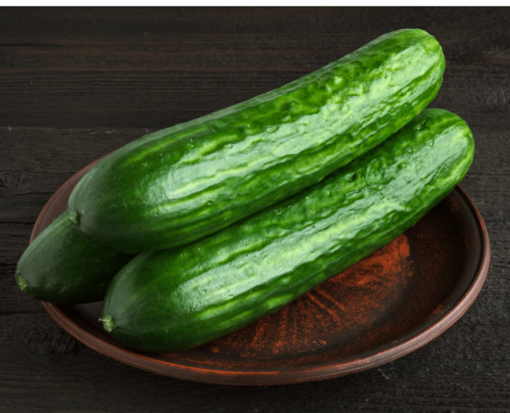 cucumber in a brown ceramic plate