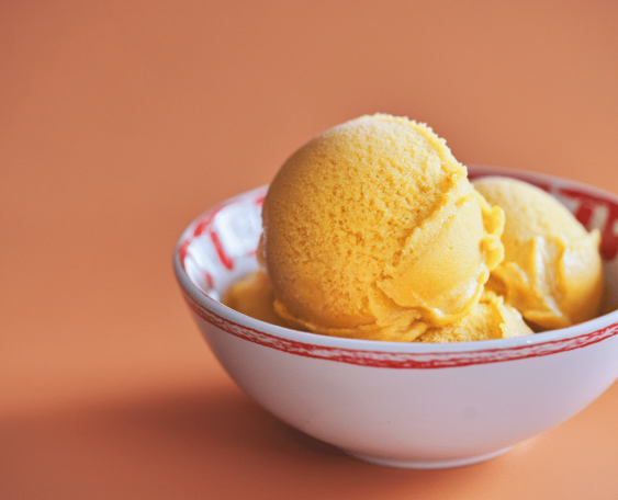 scoops of ice cream in a bowl